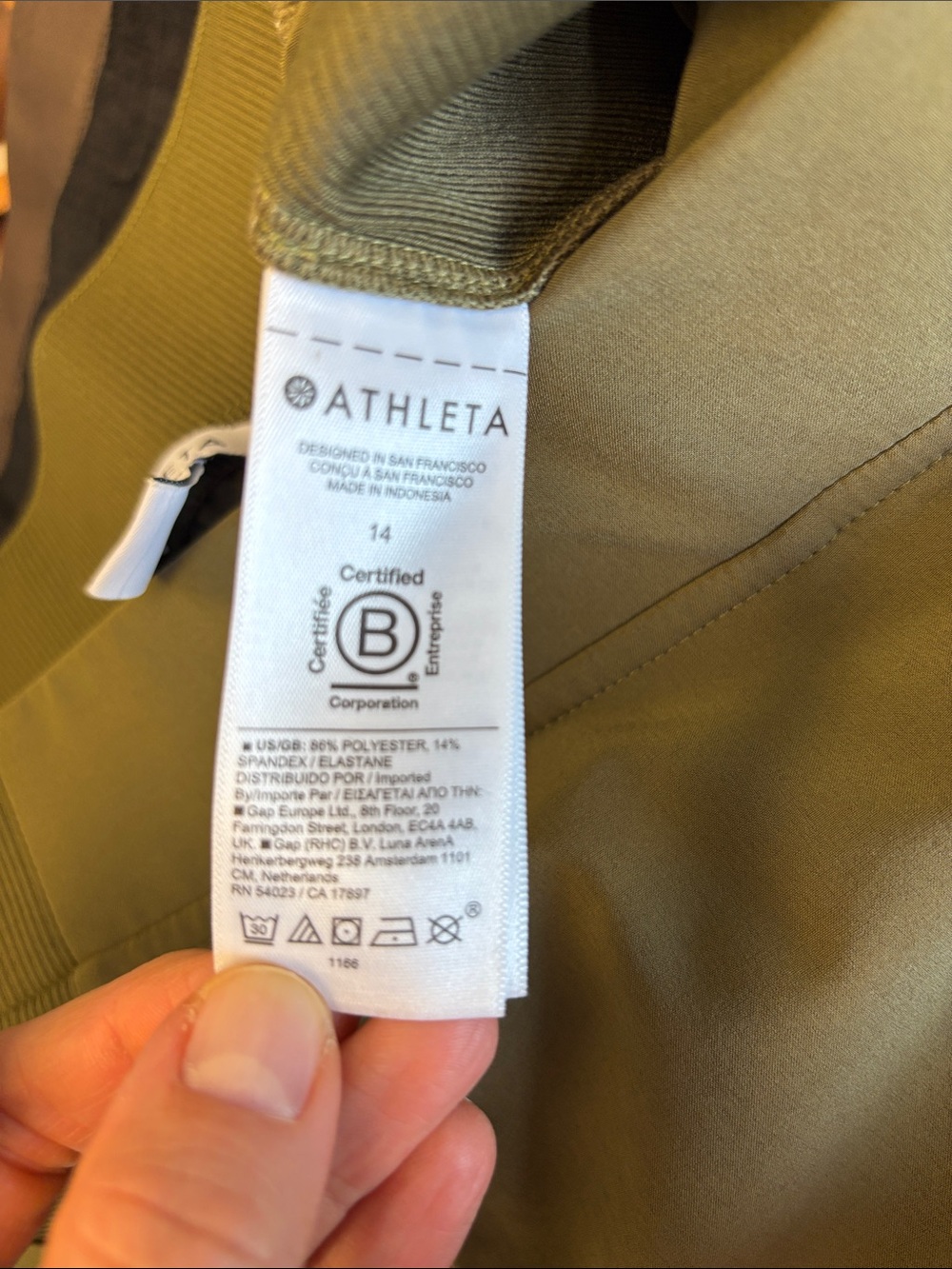 Athleta Khaki Green Straight-Leg Pull-On Pants - Picture 4 of 5